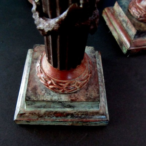 Vintage Moroccan style bronze tone candlesticks - set of 3 - Picture 7 of 8